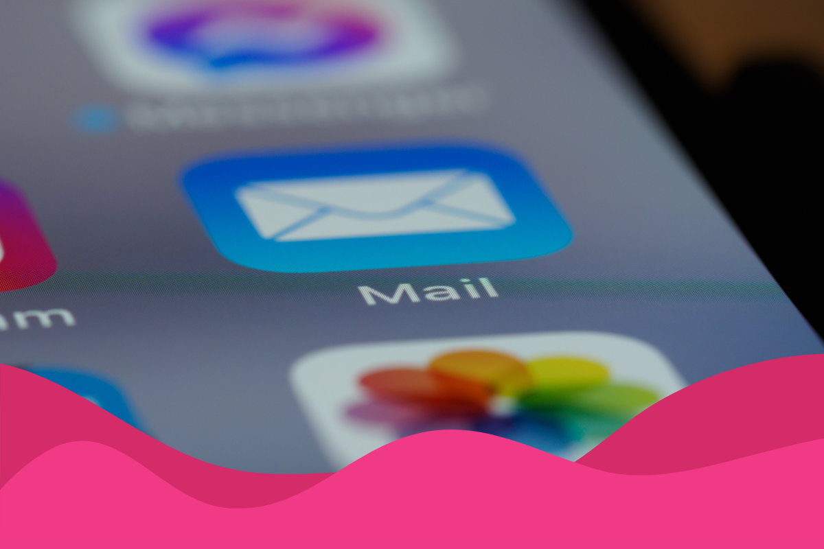 Macro image zoomed into an iphone home screen on the 'mail' app, surrounded by Messenger, Instagram, and photo in an article about what is email marketing and does your business need it by Daffodil Marketing in Sheffield, South Yorkshire,