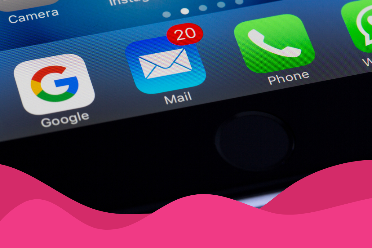 Image of an iphone with icons on it, google, mail, phone and whatsapp with 'mail' being the focus in an article about how to generate leads in Sheffield and an SME in 2026 by Daffodil Marketing in Sheffield, South Yorkshire.